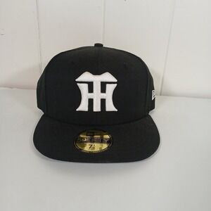 NEW - New Era 59FIFTY Hanshin Tigers Fitted Hat 7 1/4 Black White Wool Japan